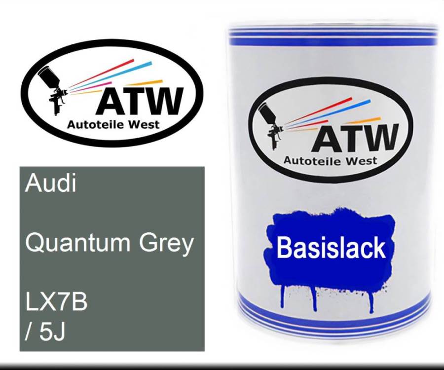 Audi, Quantum Grey, LX7B / 5J: 500ml Lackdose, von ATW Autoteile West.